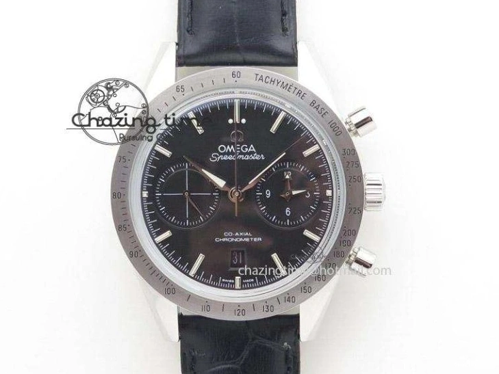 0206 Modern Speedmaster Apollo XVII Gray Dial On SS Bracelet Manual Winding Chrono Movement 8223
